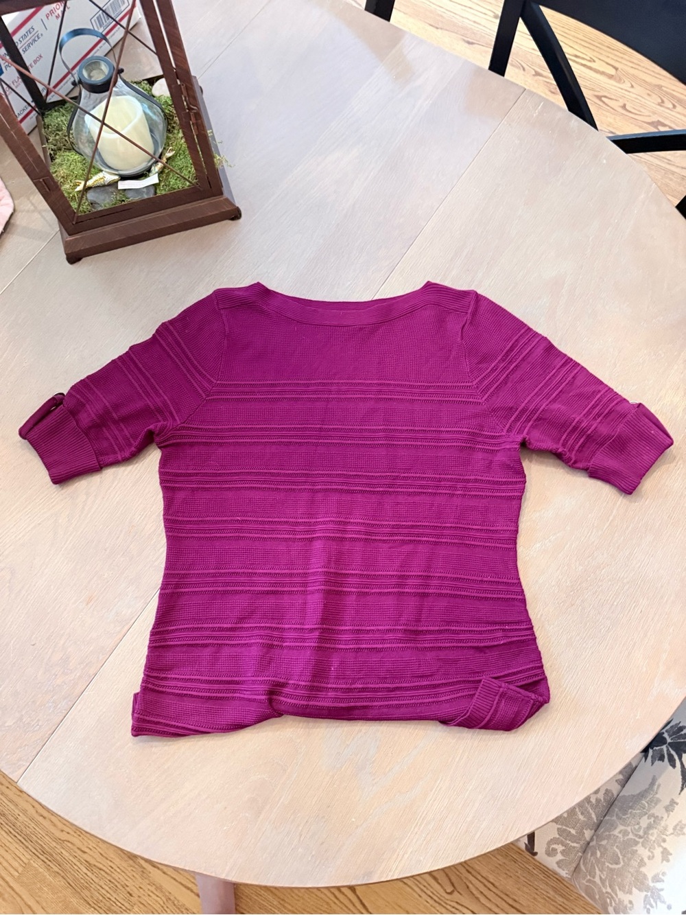 Apt. 9 Short-Sleeve Textured Knit Top - Magenta